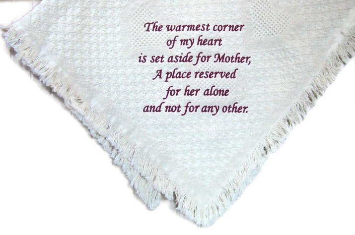 Warmest corner of my heart white memorial blanket