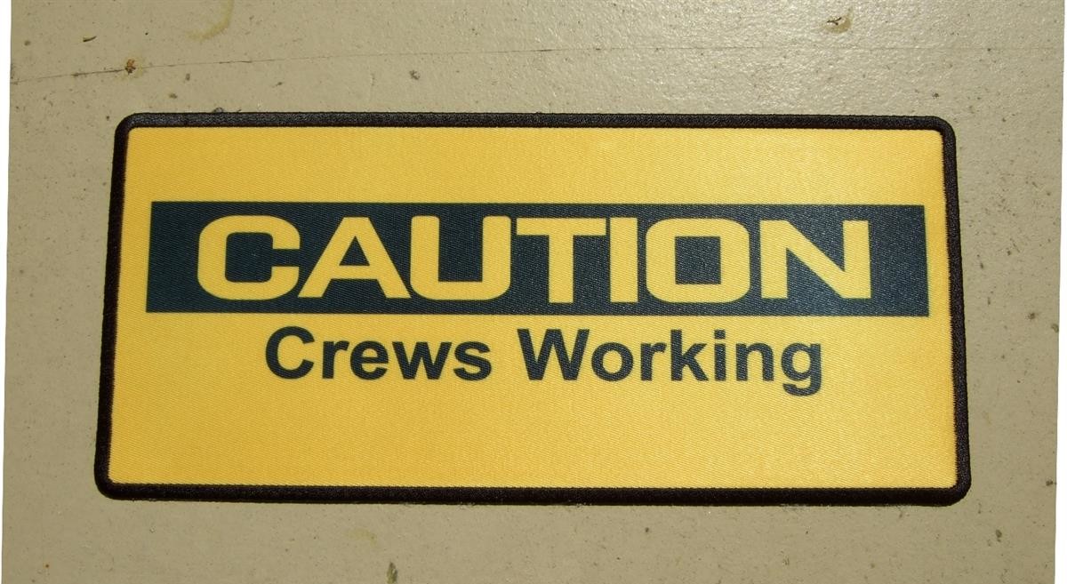 custom caution crews working patch