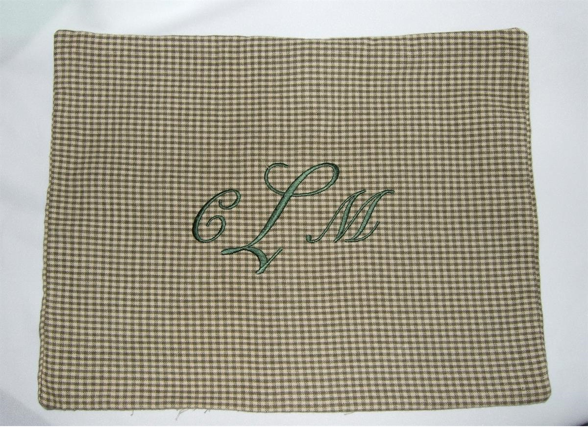 Monogrammed pillow cover