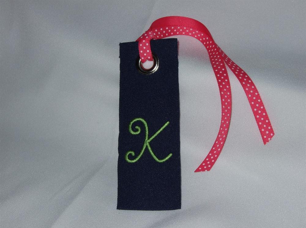 Monogrammed Ribbon luggage tag