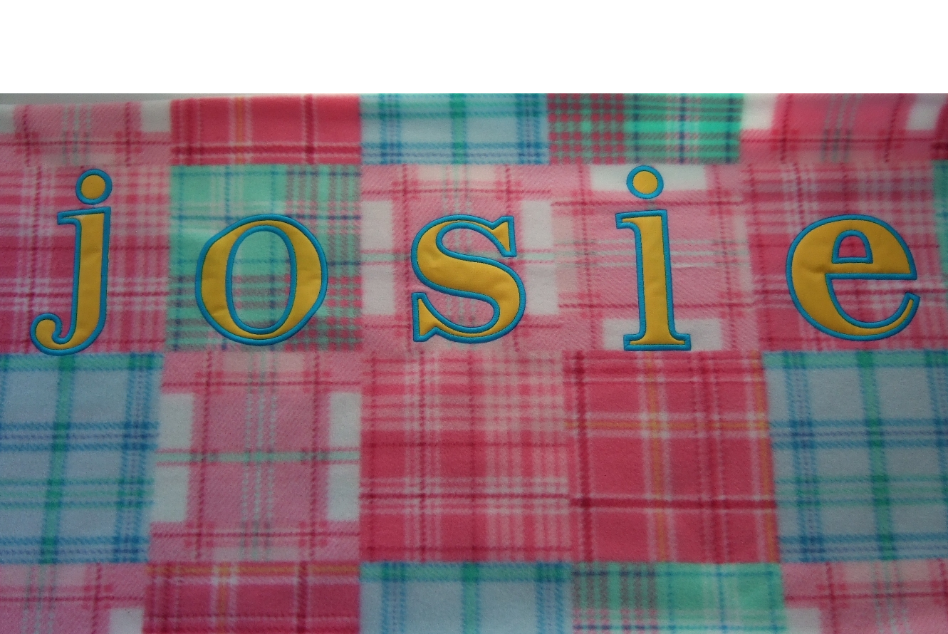 Applique name on quilt